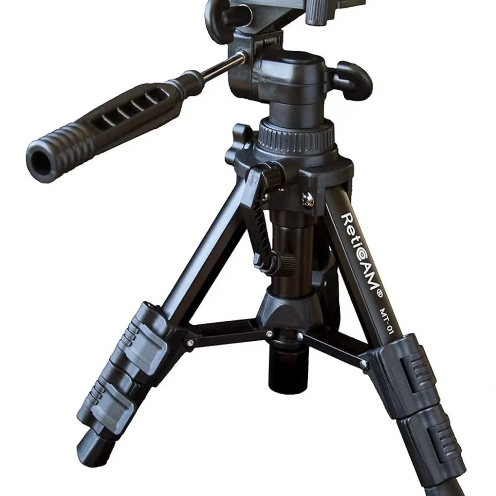 abletop Tripod with 3-Way Pan/Tilt Head, Quick Release Plate Black